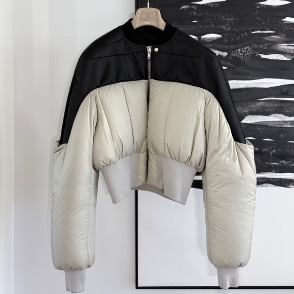 Rick Owens Jackets & Blazers - Rick Owens Black and Pearl Puffer Jacket